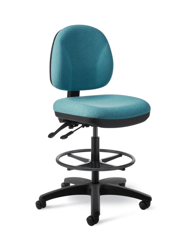OM Seating Basic Independent Drafting Stool, 3/4 Front View