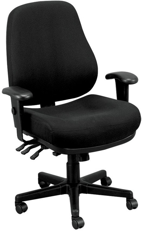 EuroTech 24/7 Intensive Use Chair in Dove Black, 3/4 Front View