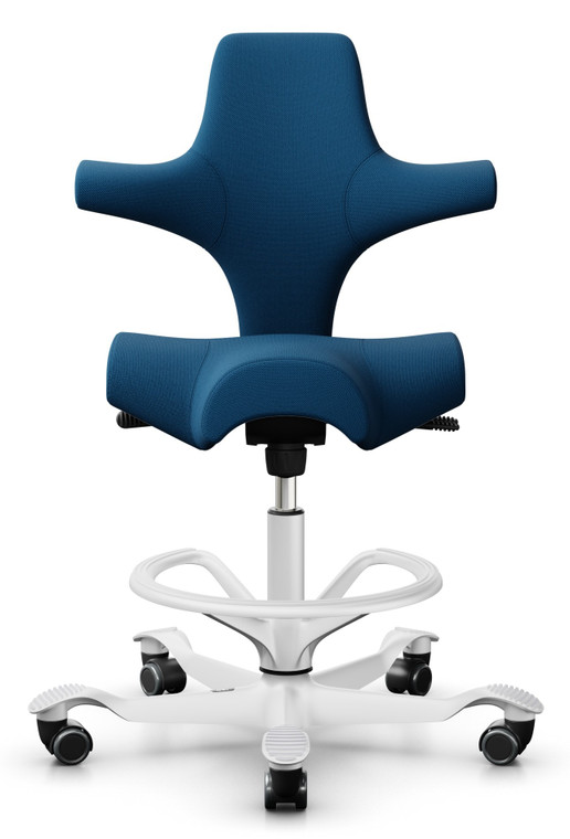 HAG Capisco 8106 Stool / 5 Day Express Ship with White Frame and Footring, Front View